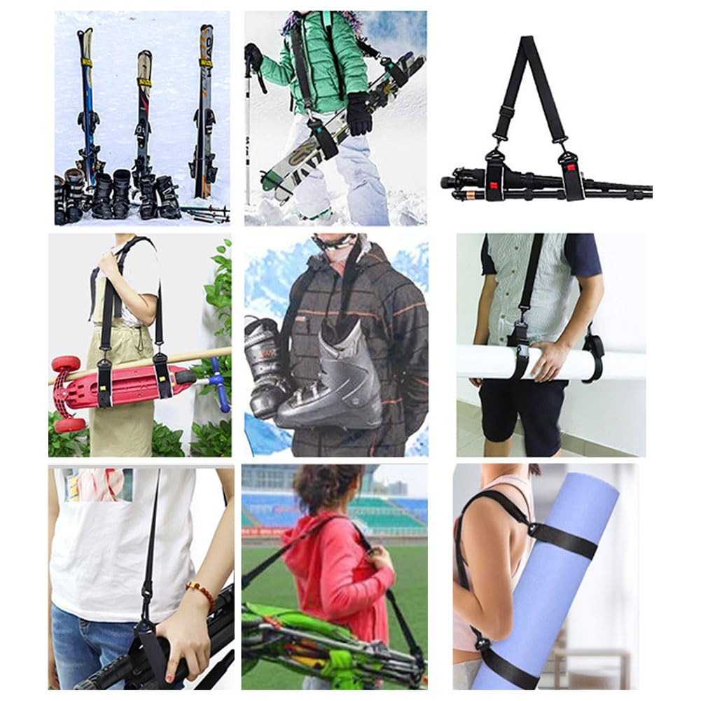 Comioke Ski Tracolla, Regolabile Ski Straps, Invernali Ski Tracolla, Regolabile Portatile Cinghie da Sci,Spalla Accessori da Sci per Adulti Ragazzi Sci Snowboard attività All'Aperto Invernali