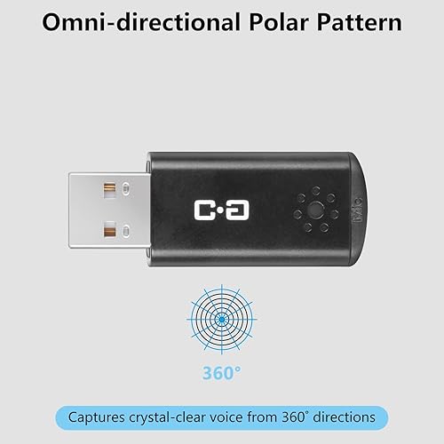 Miniatura 5 de Micrófono USB para portátil y computadora de escritorio, alta sensibilidad para llamadas claras, conectar y usar, alta ganancia, portátil de tamaño