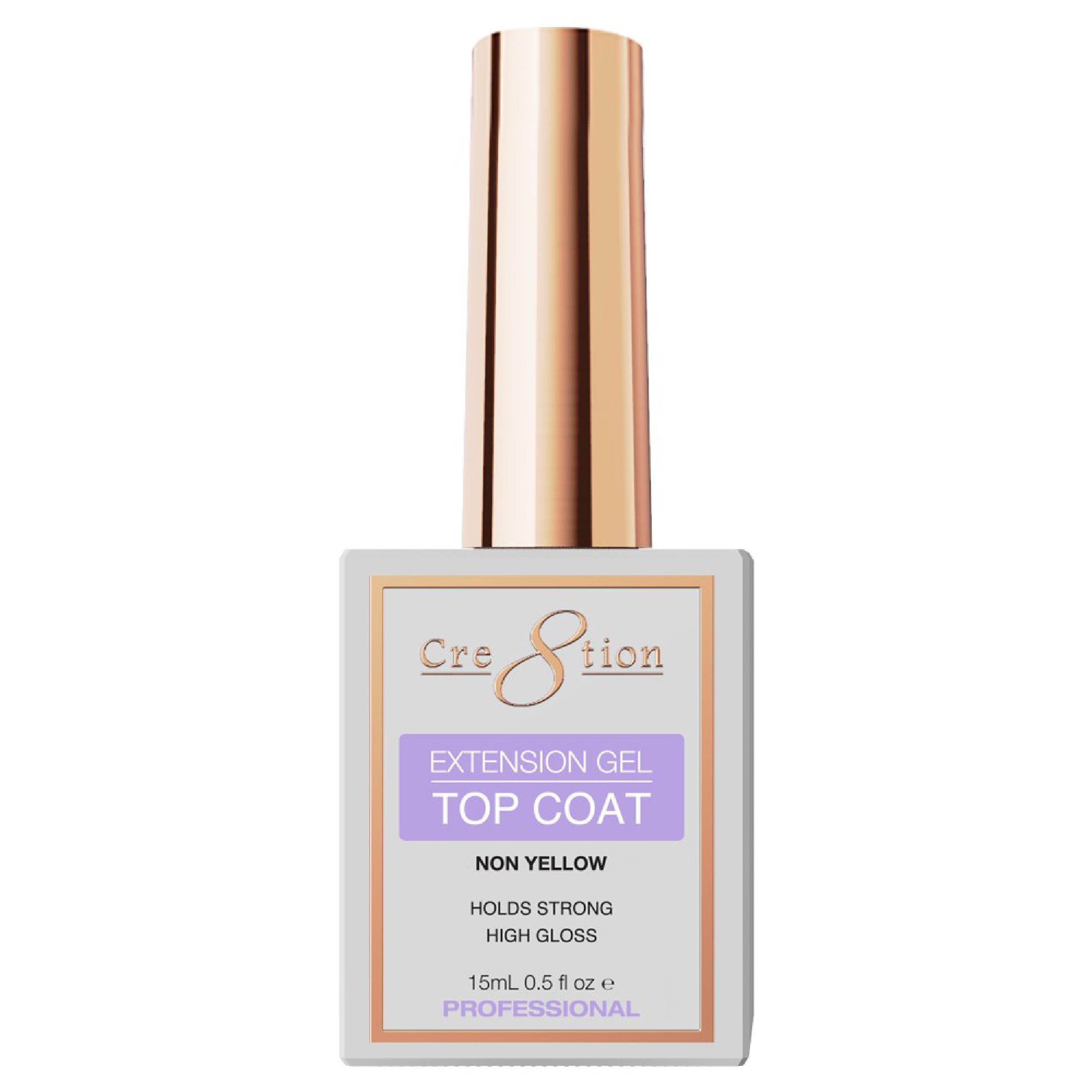 Cre8tion Extension Gel Top Coat, Quick-Dry High-Gloss Finish, 0.5 Fl Oz
