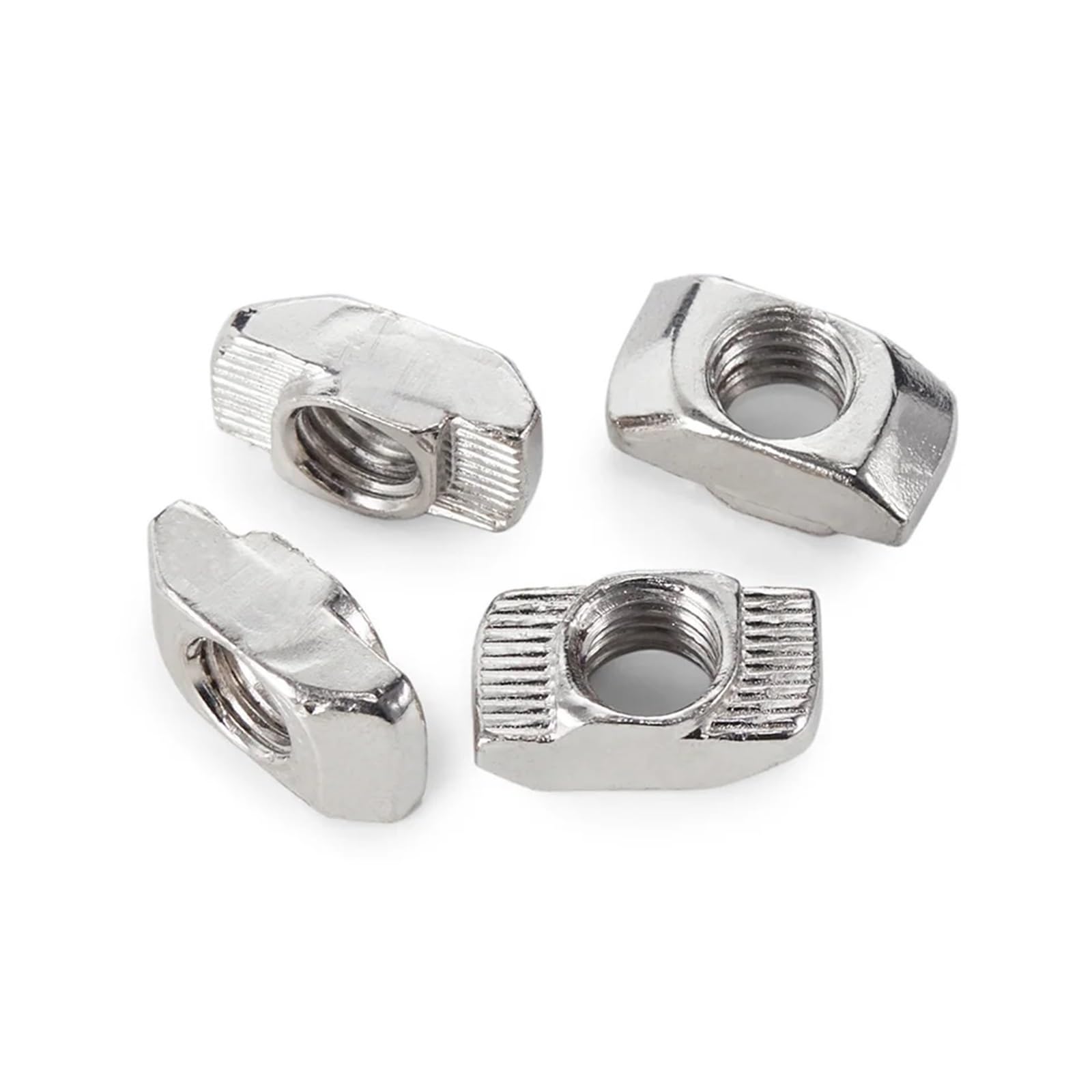 T-Muttern Gleitschlitz-T-Muttern, 1515 Serie Aluminium Profil T Muttern Kohlenstoffstahl vernickelt Packung mit 20 M3 M4 M5(15-M4 (20pcs))