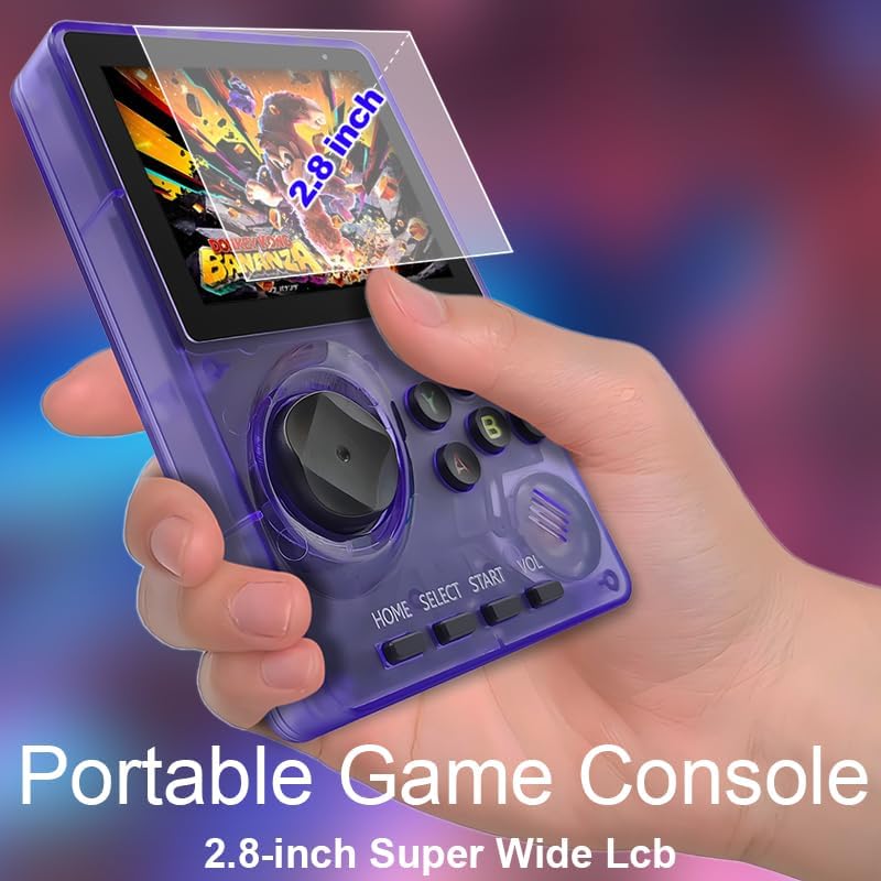 Miniatura 5 de Consola de videojuegos de 16 bits para niños y adultos, Lcb súper ancha de 2.8 pulgadas, precargada 100 HD, consola de juegos portátil para personas