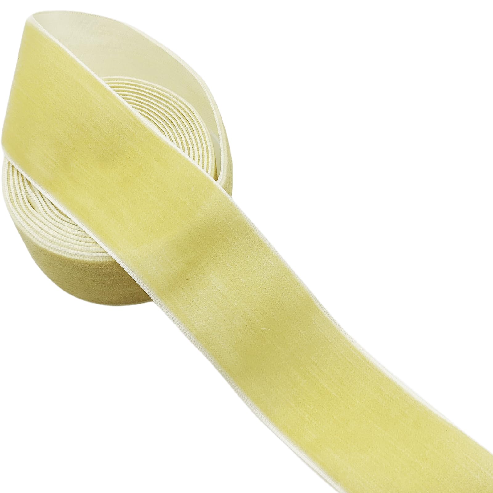 Carytalee 3 Yards Ivory Velvet Ribbon Single Face Vintage Velvet Ribbon 1.5 Inch (38MM)