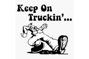 Keep On Truckin' White Decal: Drive with Style and Inspiration