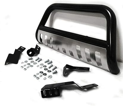 Bull Bar Guard Front Push Bumper | Compatible With Toyota 2001-2007 Sequoia and Toyota 2000-2006 Tundra,Black,Stainless Steel