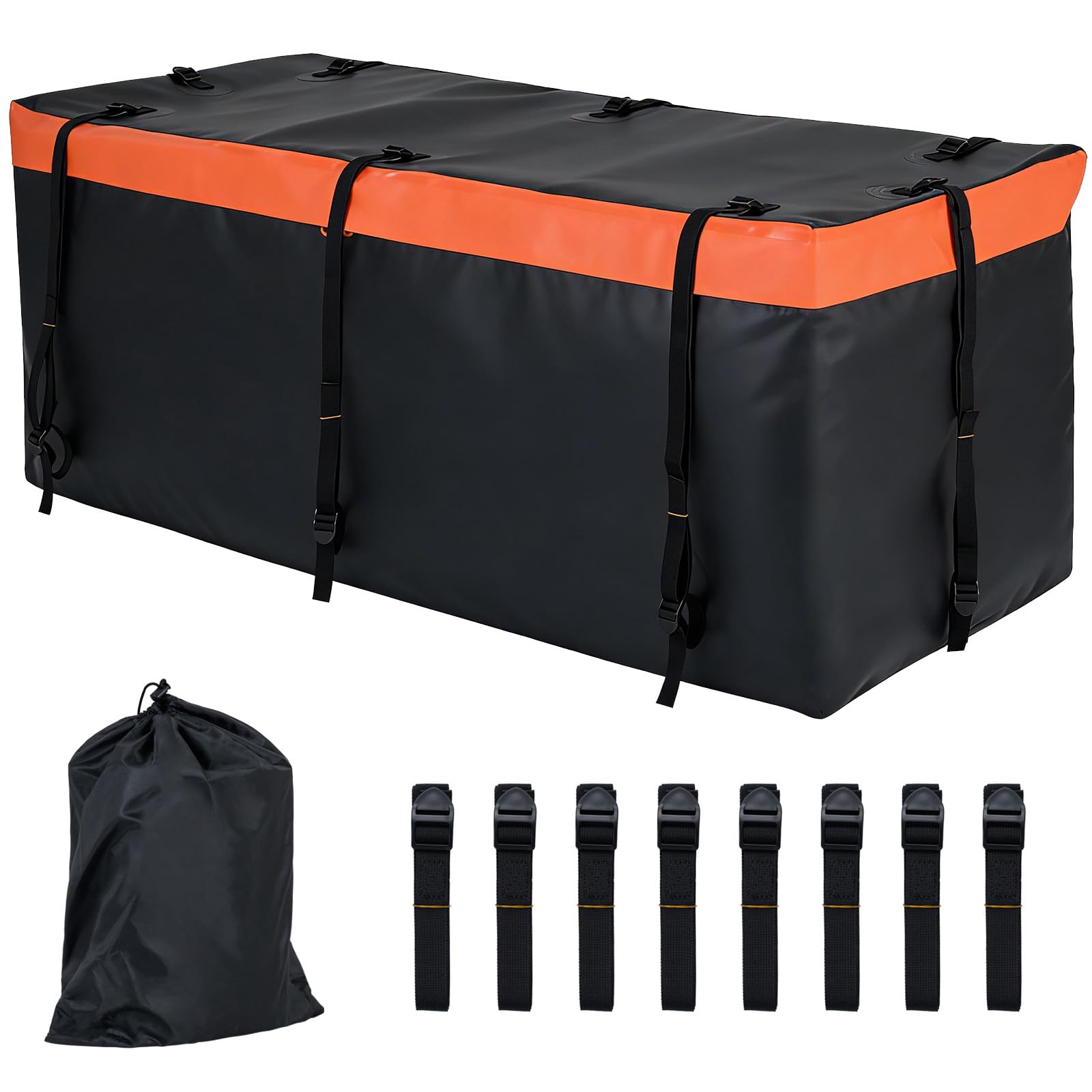 GIANTEX Borsa da Carico per Camion e Cassone Auto, Borsa da Trasporto Impermeabile in PVC Resistente con Cinghie di Fissaggio per Gancio di Traino, per SUV, Fuoristrada e Furgoni (148 x 61 x 61 cm)