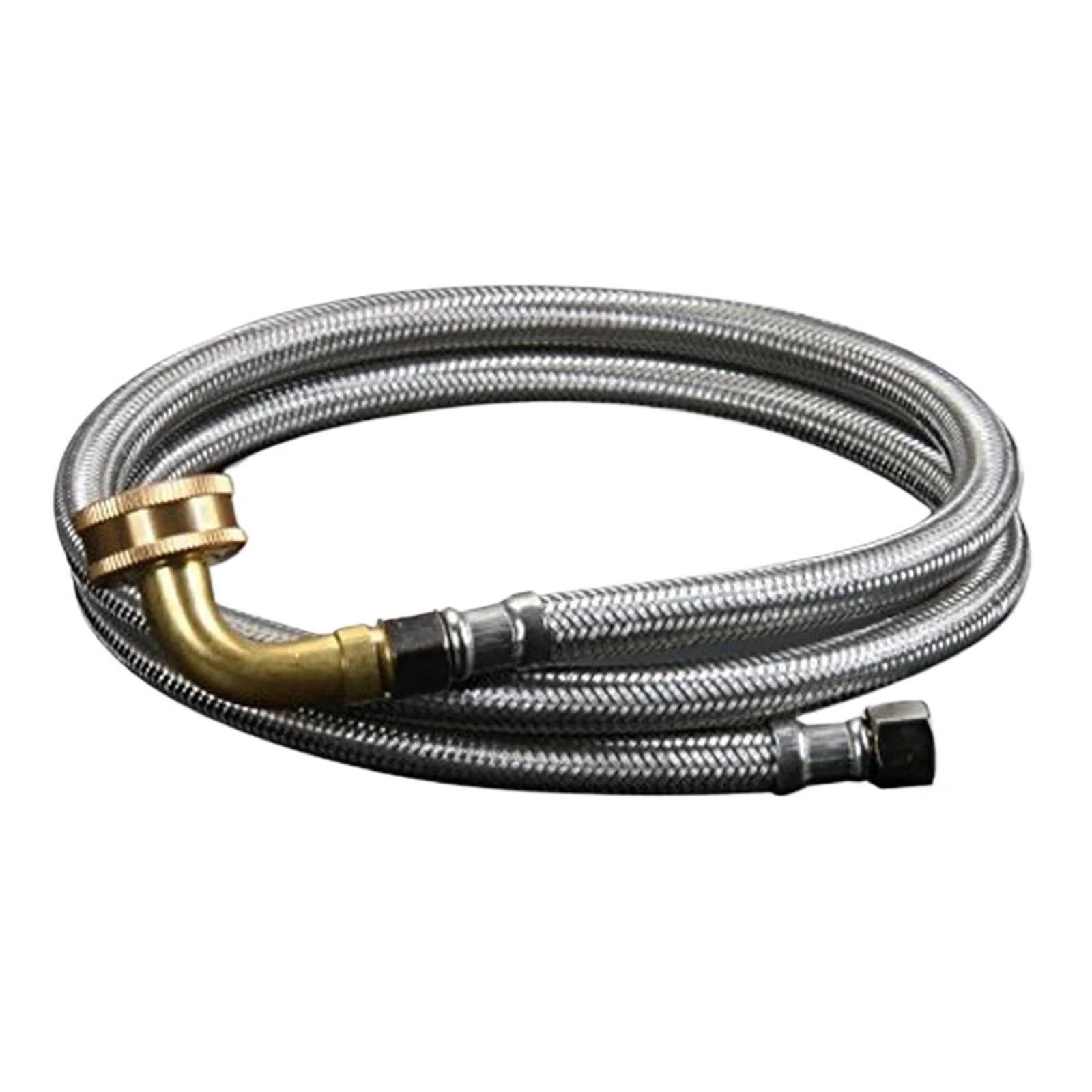 Bezołowiowa linka zasilająca ze stali nierdzewnej do zmywarki 152 cm, 3/20.3 cm, elastyczny wąż PCW z obrotowym kolankiem dla łatwej instalacji i odporności na korozję