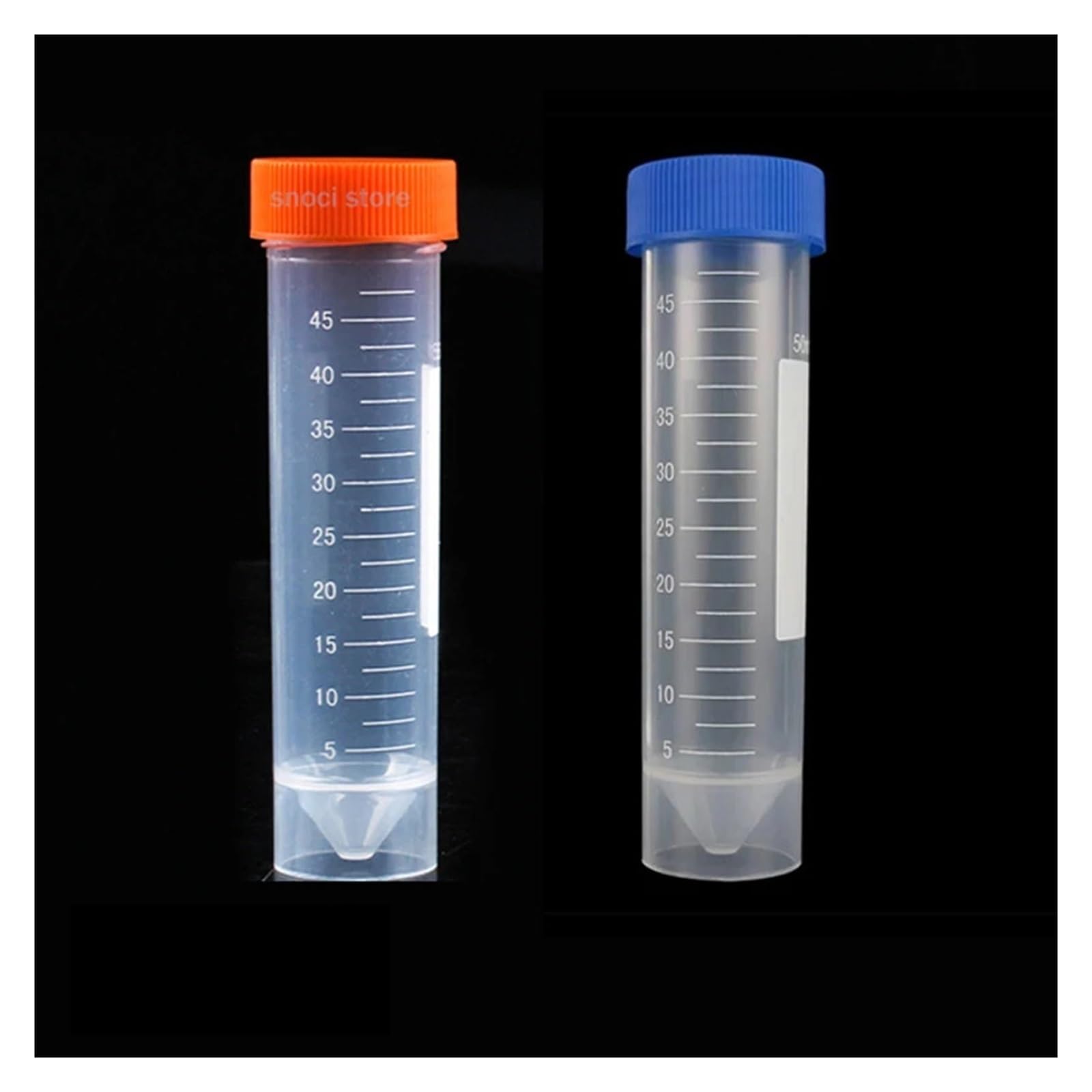 MENGKE 50ml Plastic Screw Cap Flat Bottom Centrifuge Test Tube Ep Tube With Scale Free-standing Centrifugal Tubes Laboratory Fittings(Blue-50Pcs)
