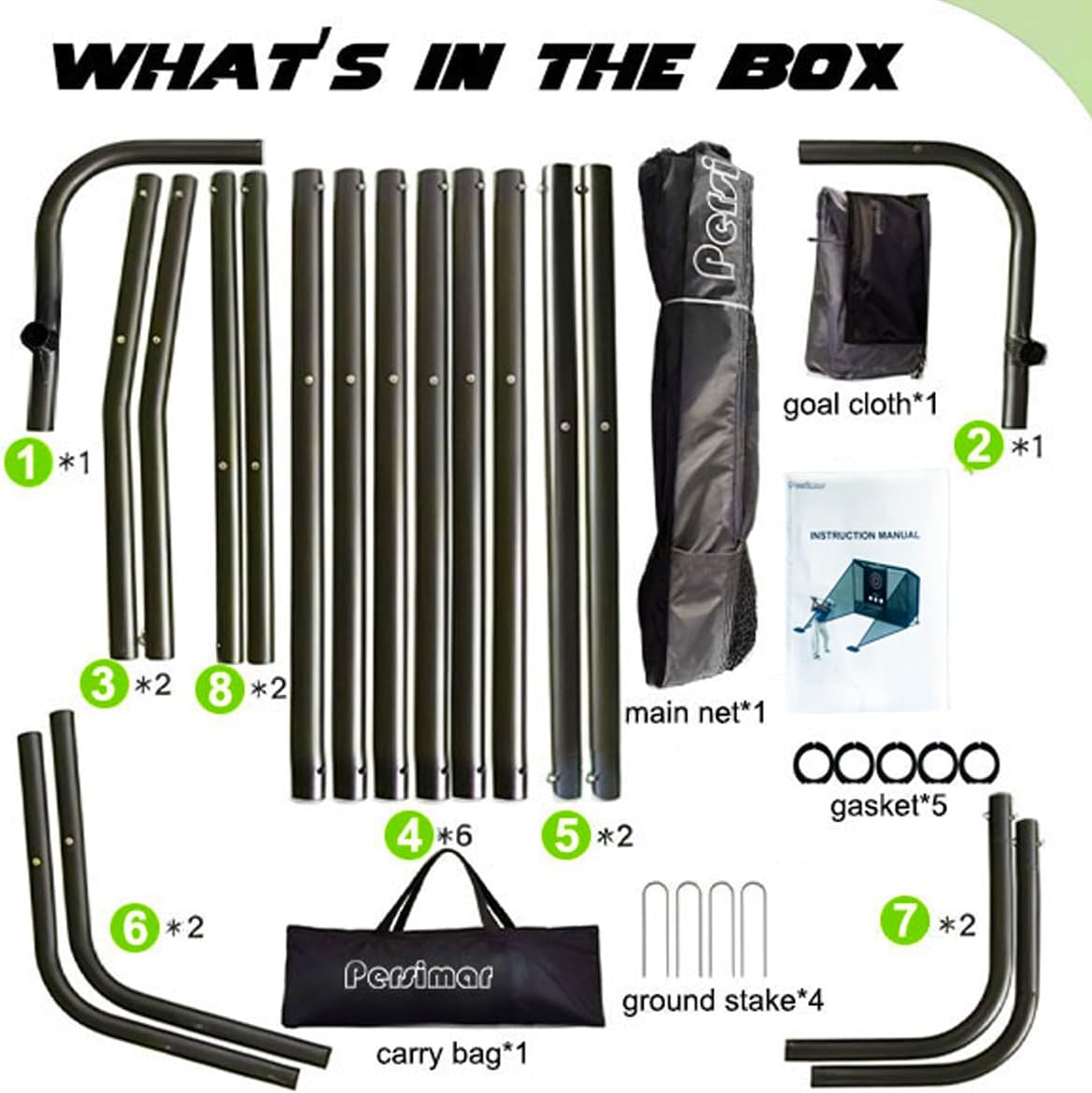 Golf Cage Practice Hitting Net,10x7ft Heavy Steel Frame with 2 Net Side Barriers,for Backyard Driving Chipping Swing Training, Home Range for Indoor& Outdoor. - Image 5