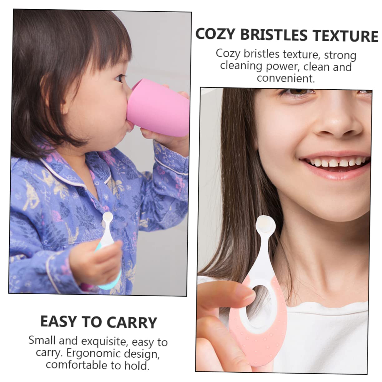 3 Set Di Spazzolini Da Denti Per Bambini Spazzolini Da Denti Per Neonati Setole Divertenti Senza Manico 4 Pezzi*3