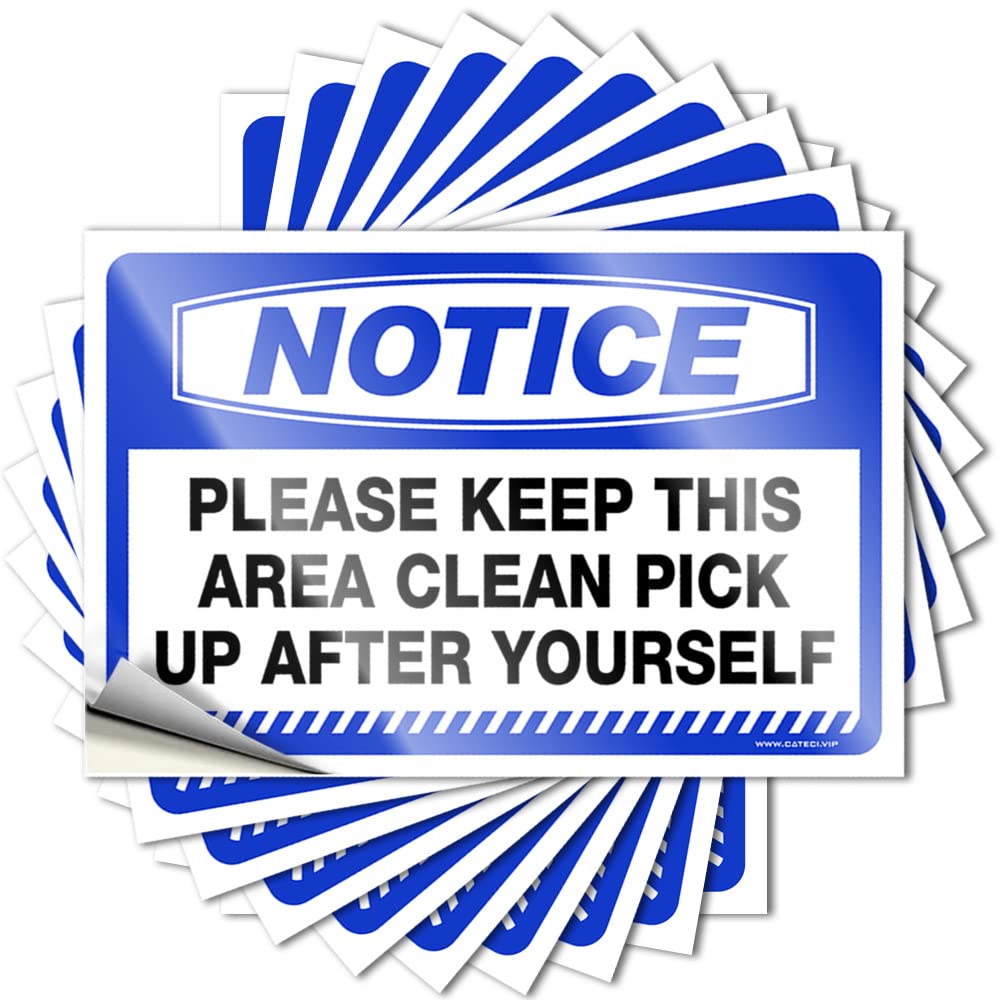 Quote Cover Girly Notice Please Keep This Area Clean Pick Up After Yourself for Girls - Funny Bar Decor Easy Peel Removable(6X9CM)