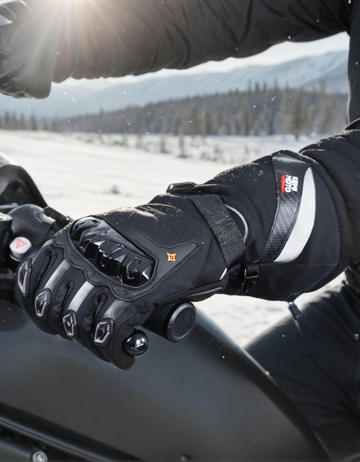KEMIMOTO Guanti Riscaldati Moto Uomo, Ricaricabili Guanti Invernali Impermeabili Touch Screen con 3000 mAh Batterie, Adatti da -20°C a -5°C, Ideali per Motociclismo e Ciclismo