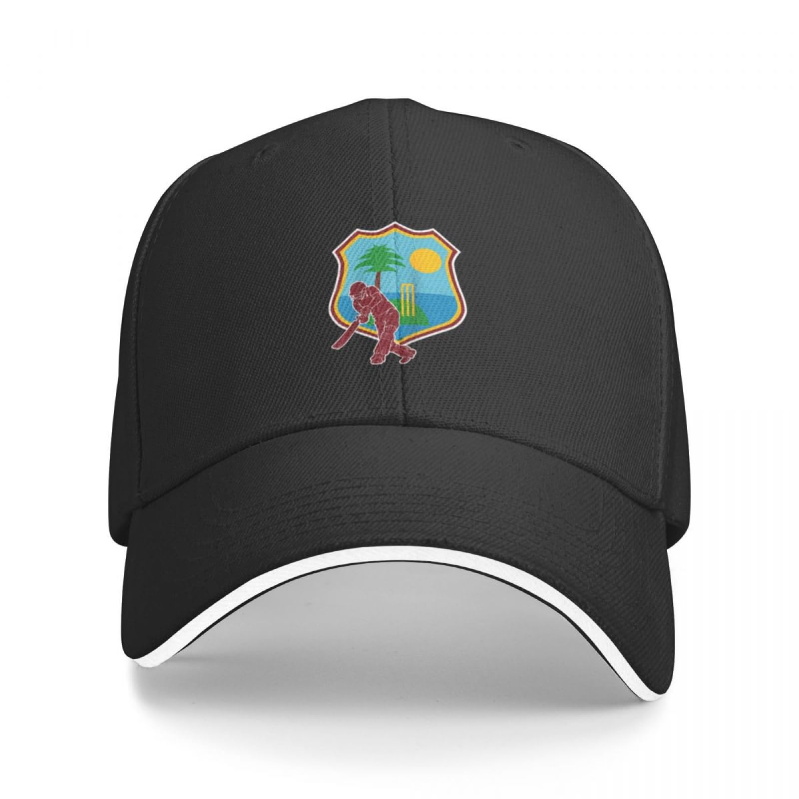 Cizieoe Unisex Black Baseball Cap West Indies Cricket West Indies Flag Raglan Baseball Ee Anime Hat Hard Hat Visor