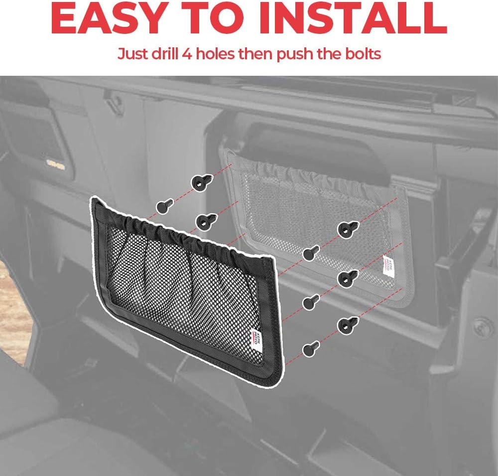 kemimoto UTV Rear Backrest Storage Nets Compatible with Can Am Defender Max Replacement New OEM #715003019 Black（Sold in pairs）