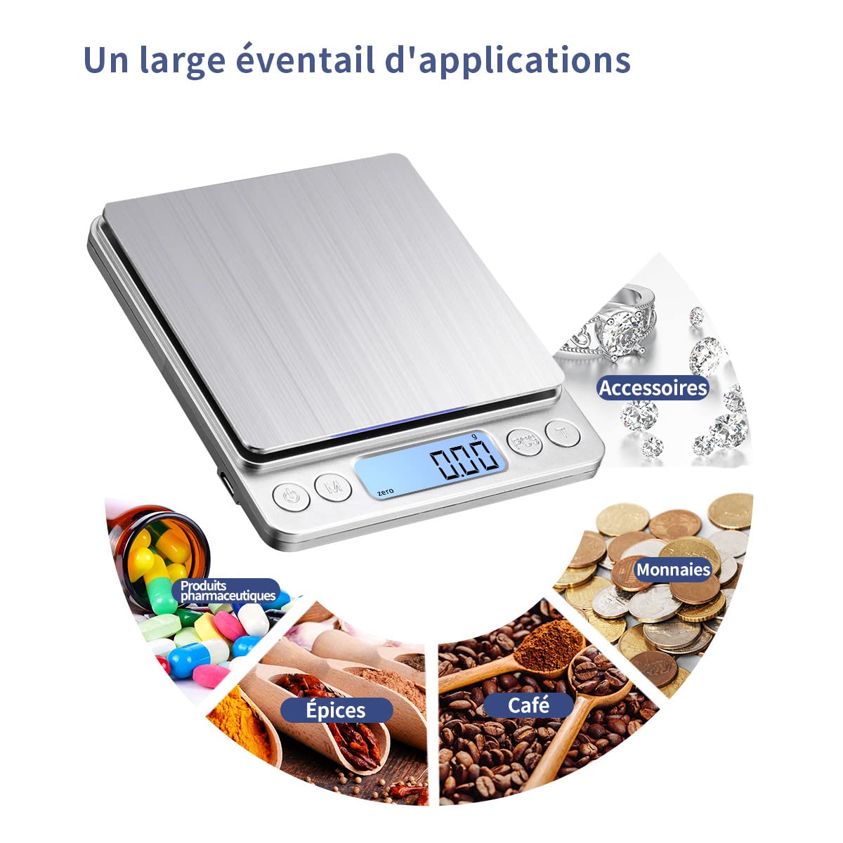 Balance de cuisine améliorée avec une capacité de pesée maximale de 1kg/0.01g,Petite Mini Balance Milligramme, pour Bijoux, Matières Médicinales, Poudre,Cuisine Alimentaire, Grains de Café