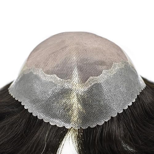 Miniatura 4 de Tupé de pelo para hombres, pieza de pelo fino mono 100% real Remy sistema de cabello humano para hombres, postizos duraderos para hombre, toupee