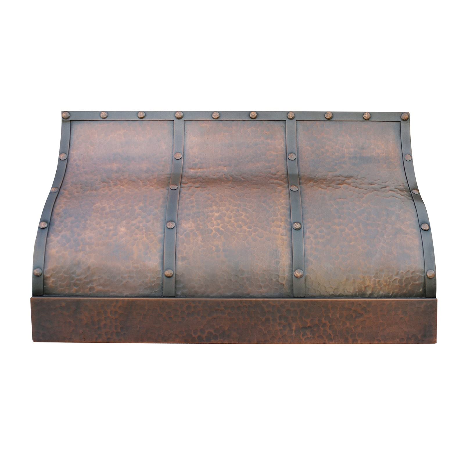 SINDA Light Hammered-Antique Copper, 16 Gauge Solid Under Cabinet Copper Hood with High Airflow Centifugal Blower and Baffle Filter and Lighting, 36"W x 24"H, Island Mount, H5LTRLCI3624 on Fridge.com