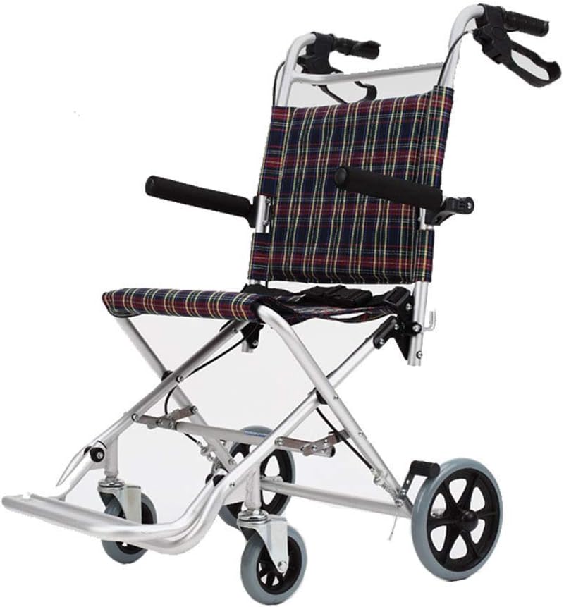 YUNSHINE Aircraft Wheelchair Folding Lightweight Aluminum Alloy Ultra Light Portable Wheelchair, Children's Elderly Travel Wheelchair Stroller