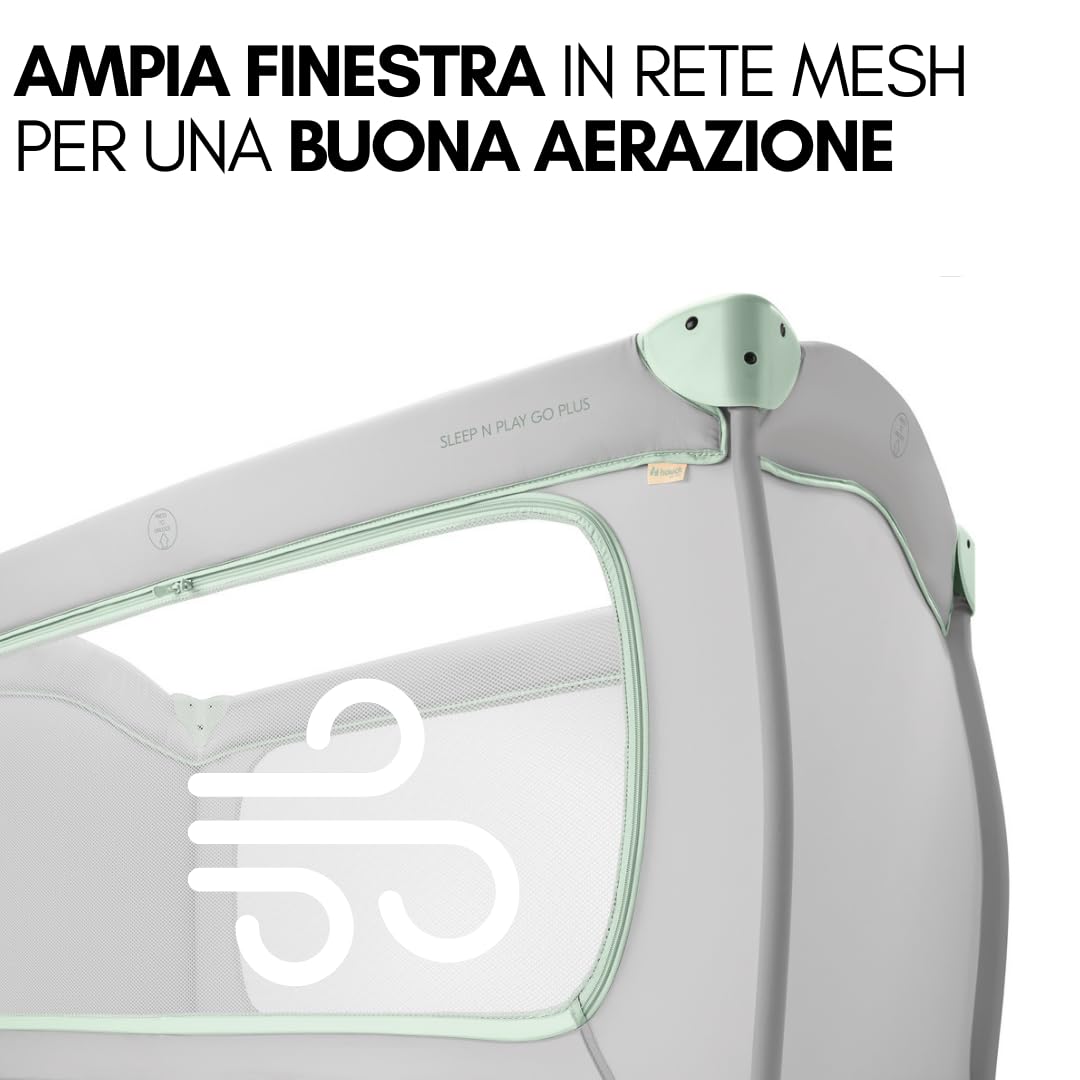hauck Lettino Neonato Da Viaggio Sleep N Play Go Plus - Set XXL Con Materasso, Lenzuolo, Zanzariera e Coprimaterasso - Culla Da Campeggio Pieghevole -