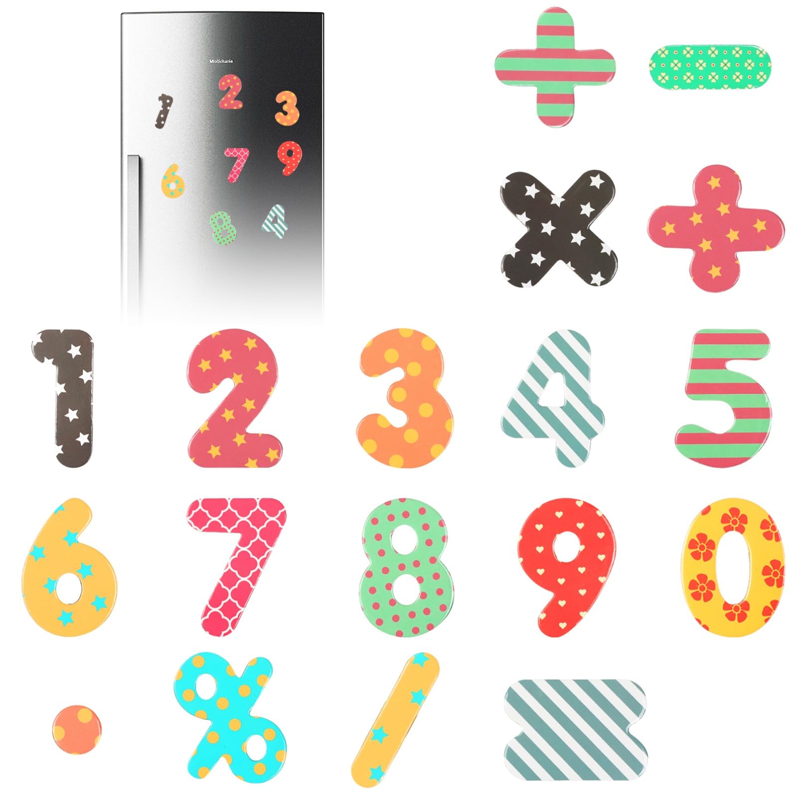 Magnetische Zahlen und Mathematik-Symbole, Lernen, Lernen, weich, magnetisch, Kühlschrankmagnete, Mathematikerkennung, Whiteboard, Kühlschrank, 90 Stück