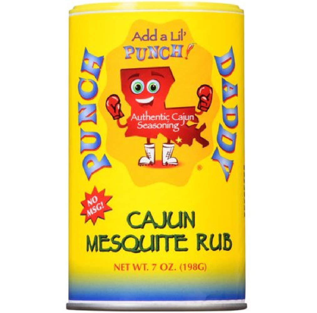 Punch Daddy No MSG Cajun Mesquite Rub, 7 Ounce Shaker