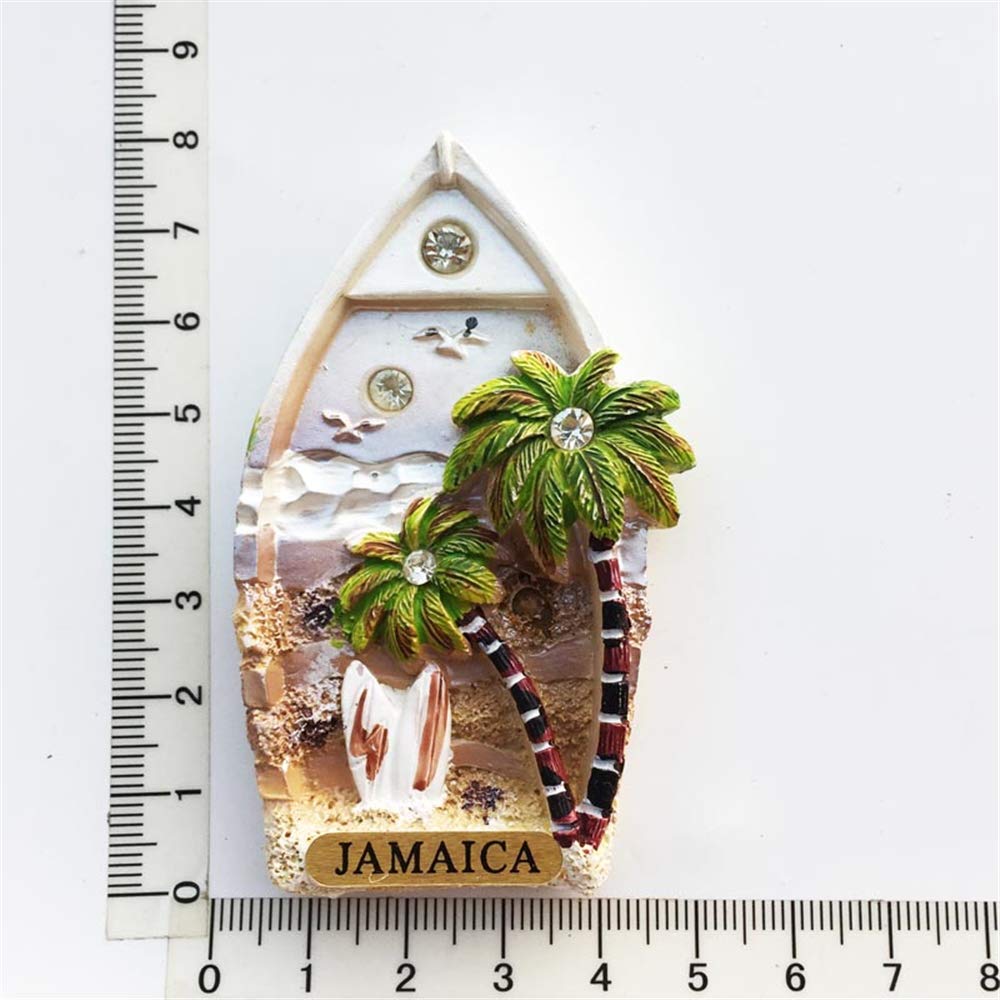 Calamita Frigorifero 3D Giamaica – Souvenir A Forma Di Ancora, Handmade In Resina, Regalo Da Viaggio