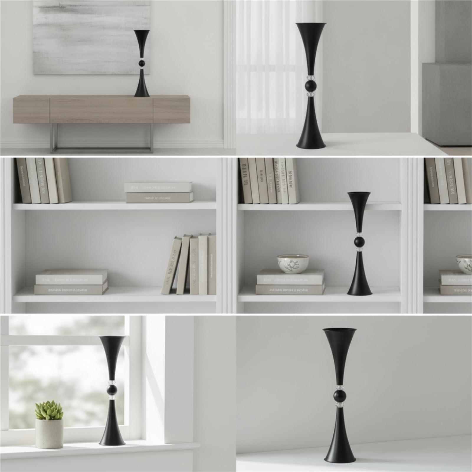 predolo Alzata per Fiori in Metallo Elegante , Bianco , 18 75CM | Vaso Centrotavola in Metallo, Robusto, Oggetto Decorativo, per Matrimonio, Wedding Planner