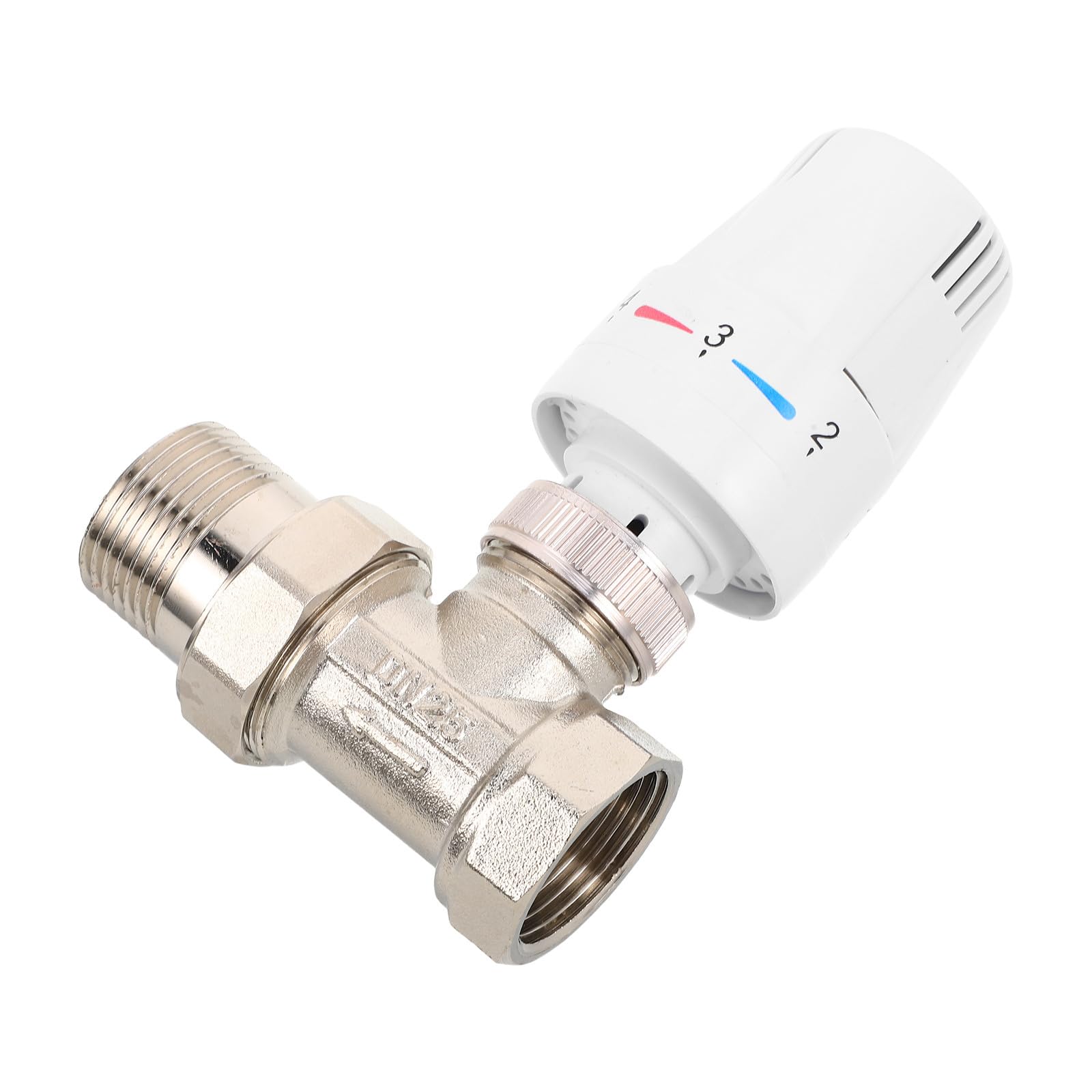Válvula termostática para radiador, accesorio de calibración de calor para circuito de agua caliente sanitaria, herraje de equilibrado de tuberías DN25 para instalación de calefacción.