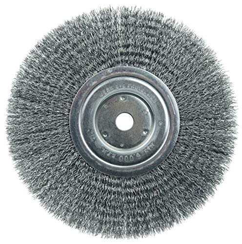 Weiler 36205 Wolverine 8" Crimped Wire Wheel, .014" Steel Fill, Narrow Face, 5/8" Arbor Hole, Made in the USA (Pack of 2)