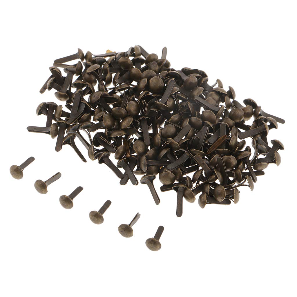 200x Metal Round Head Brads Paper Craft Scrapbook Fasteners Bronze