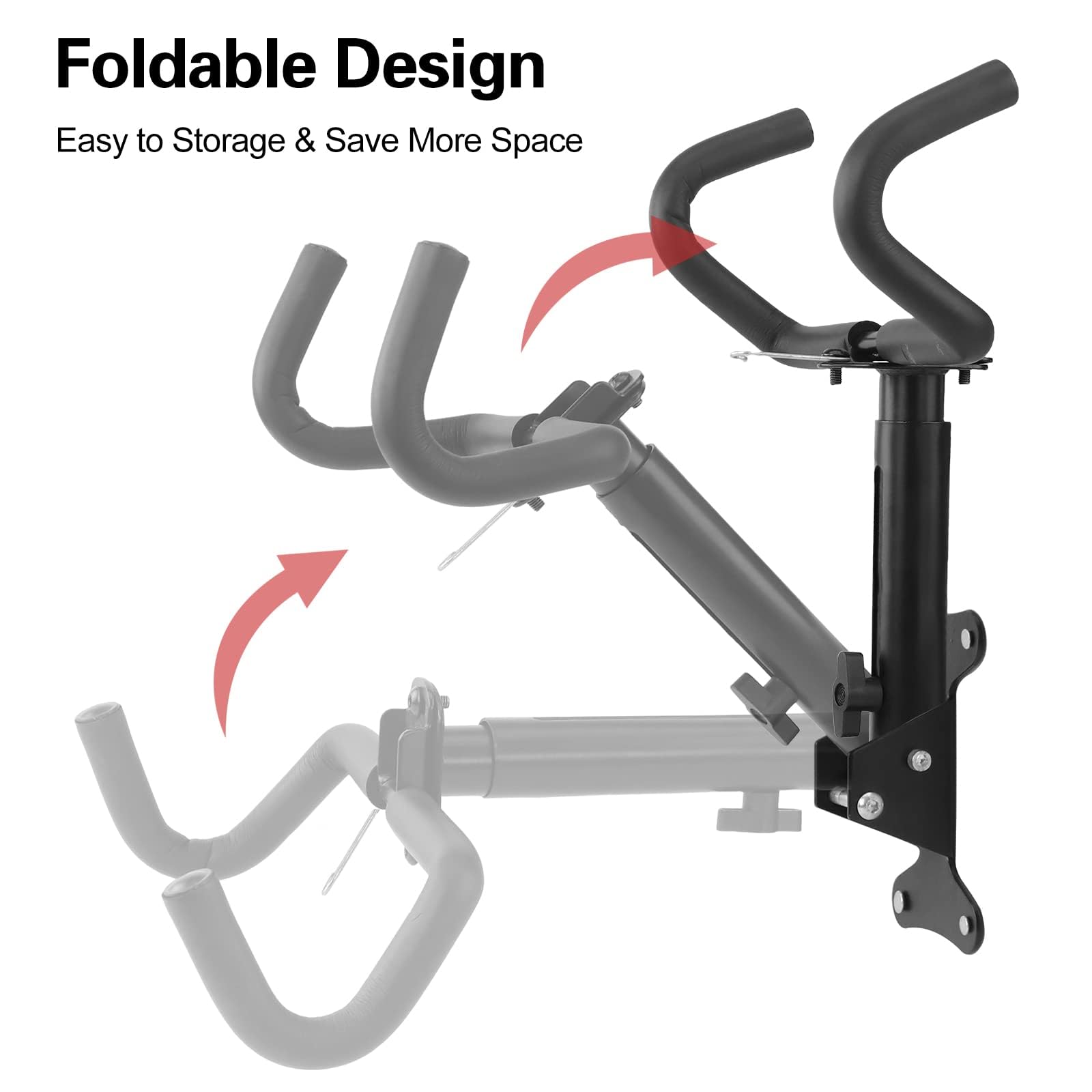 HASTHIP® Bicycle Wall Mount Stand, Heavy Duty BikeHanger for Home & Garage, Foldable Retractable Wall Mounted Rack Cycle Hanger Mount Rack for Indoor & Outdoor Storage Hanging Stand MTB Cycle 3