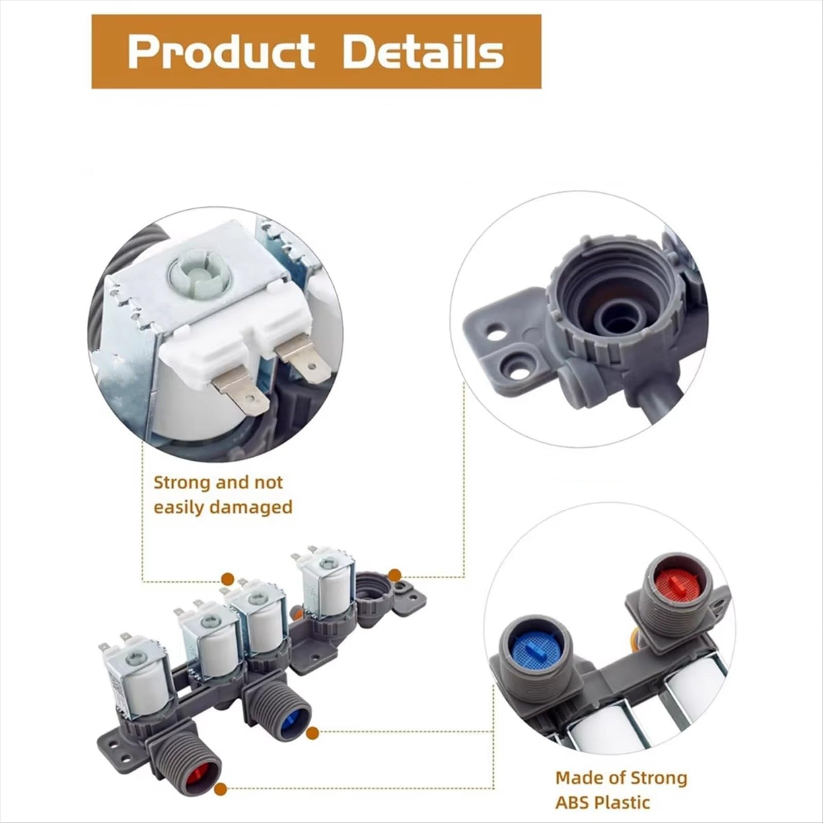 Válvula Agua Solenoide Válvula Entrada Agua Para Lavadora AJU75152602, Para WT7405CW,WT7305CV,WT7305CW,WT7150CW,WT7250CW,WT7880HWA,WT7300CW,WT7900HBA