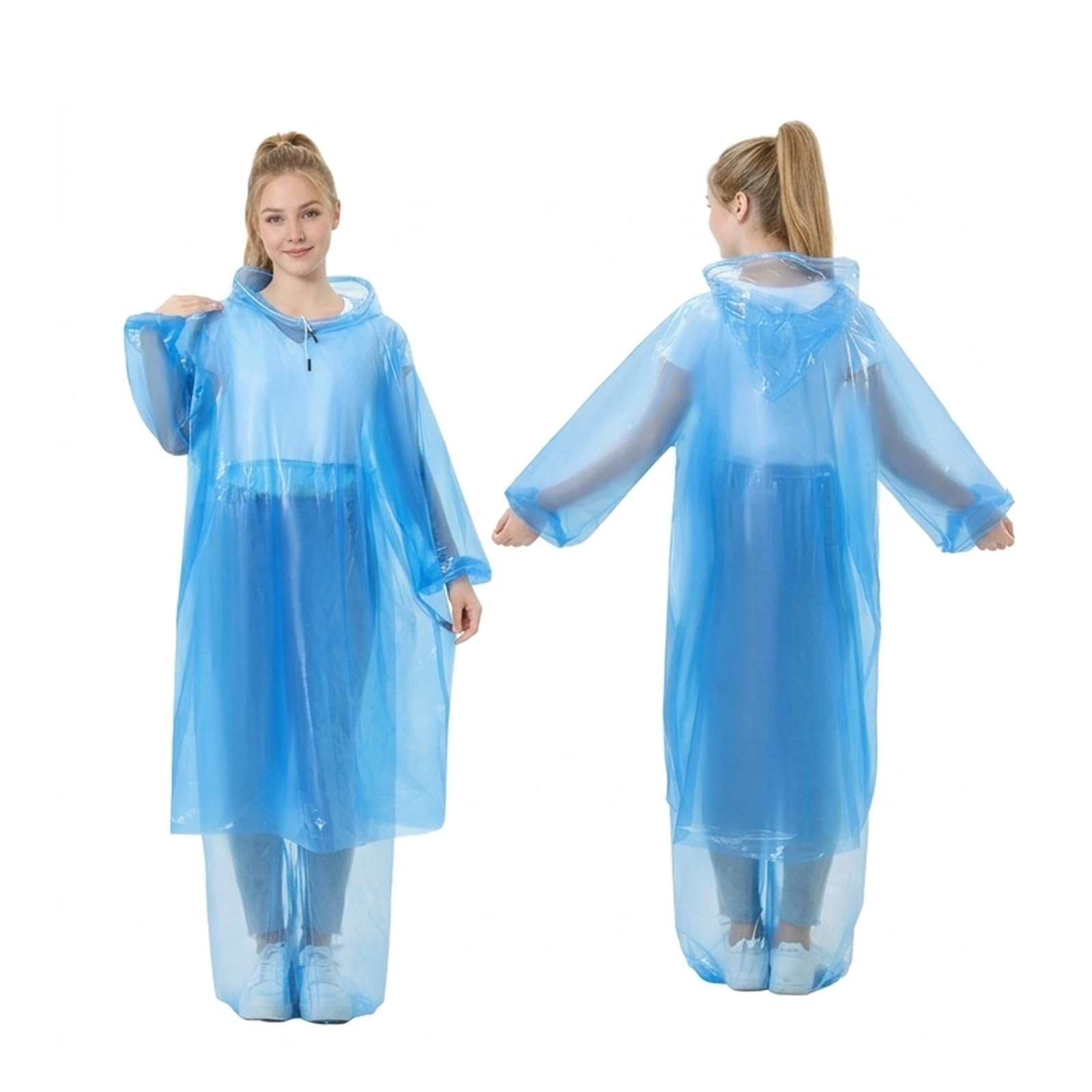 2 Pack Disposable Rain Suit, Full Body Poncho with Hood and Rain Pants Ideal for travel and theme parks
