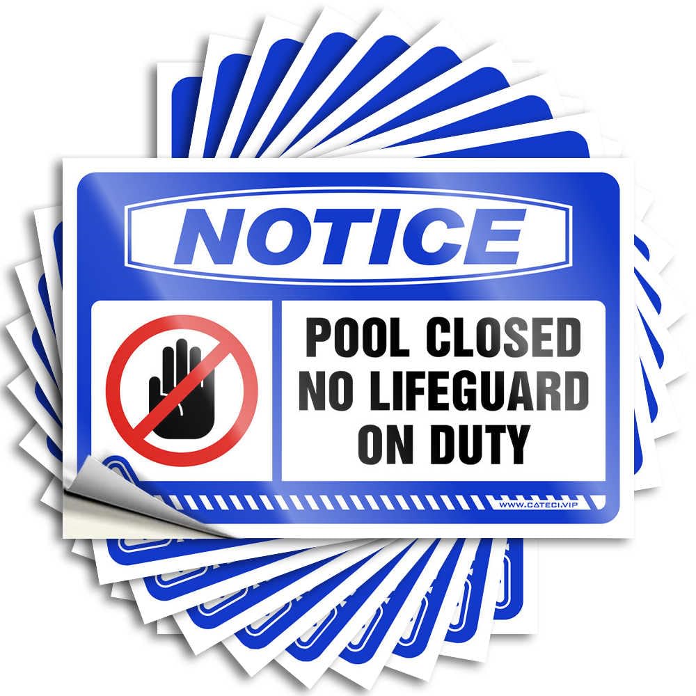 Fzfn Colour Saying Front Door Decor Vinyl Sticker | Notice Pool Closed No Lifeguard On Duty Encouraging For Farmers Use(8X12cm)