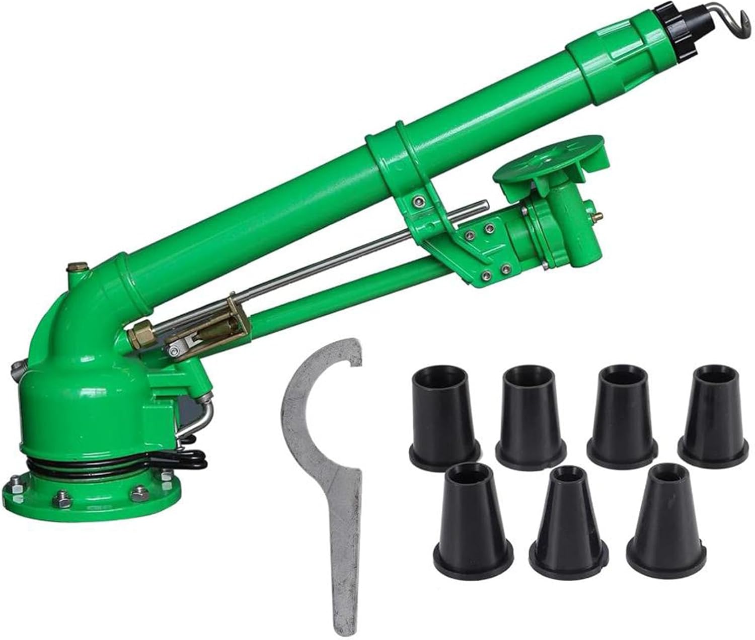 Farm Irrigation Sprinkler Head, 2-Inch Pulse Impact Sprinkler Head, 360 ° Large-Area Spraying, with Replacement Nozzle Set, Suitable for Agricultural Lawns