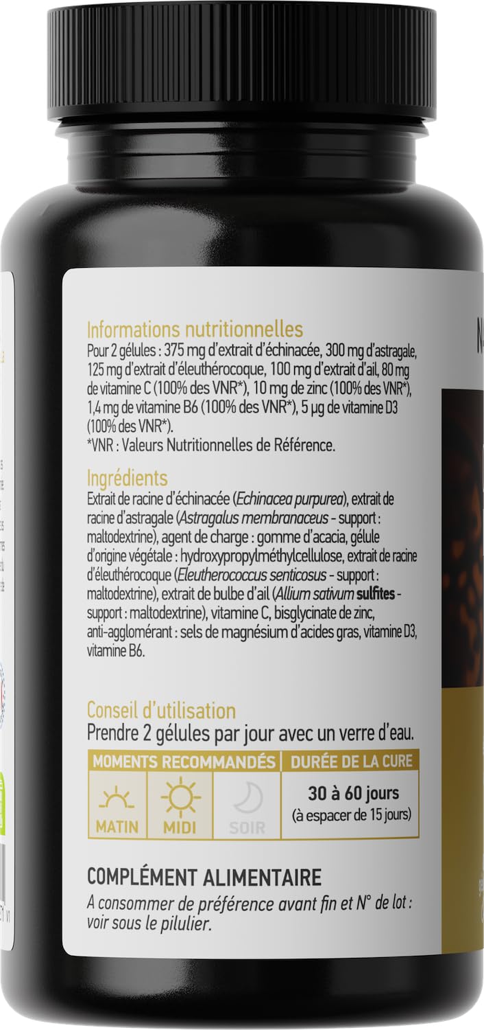 Complexe Immunité - Synergie de plantes adaptogènes_Défenses naturelles de l'organisme_Augmente les niveaux d'énergie et aide à réduire la fatigue_Boîte de 60 capsules, paquet de 1