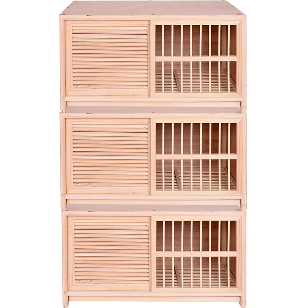 Cage à oiseaux en bois massif 60cm : pigeonnier d'élevage et volière de transport
