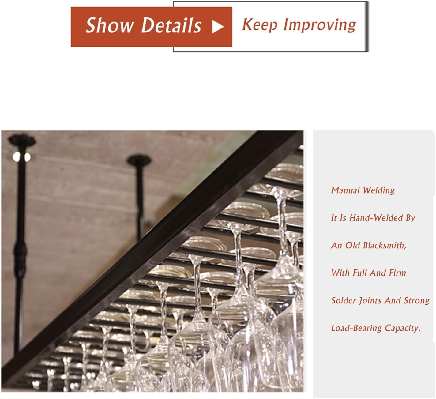 Ceiling Wine Glass Rack,Adjustable Wine Holder Cabinet,Wine Glass Drying Rack,Ceiling Mounted Wine Bottle Holder Champagne Glass Rack Bar Home (Color : Black, Size : 50cm)