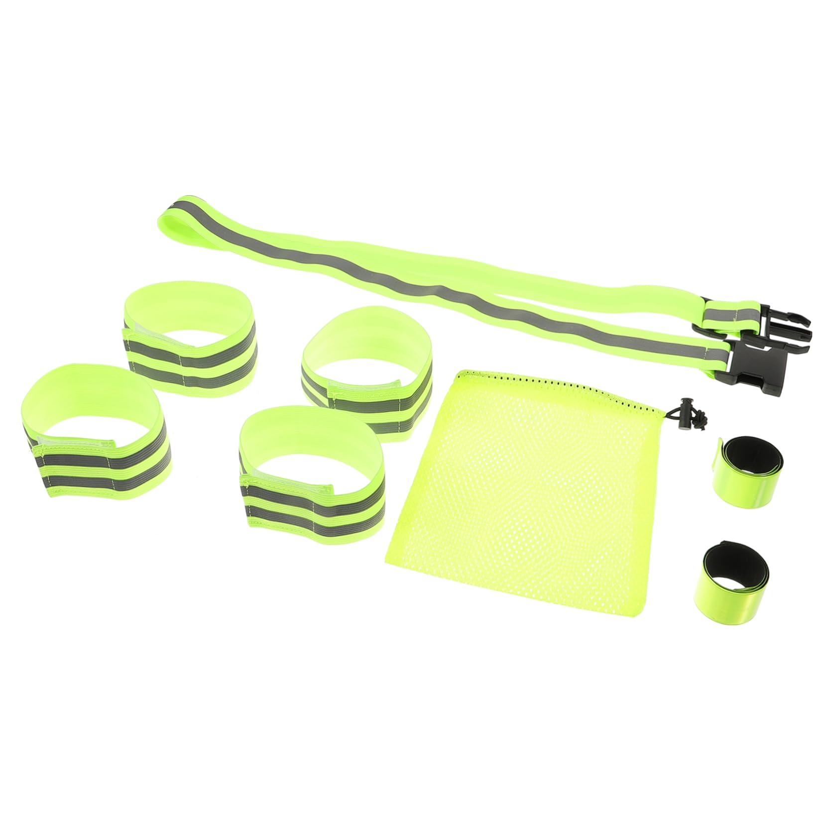 Toyvian Cinturino per Il Corpo Fascia da Corsa Cintura Bande da Polso equipaggiamento Riflettente Cinture da Corsa Pellicola Riflettente ad Alta luminosità Green