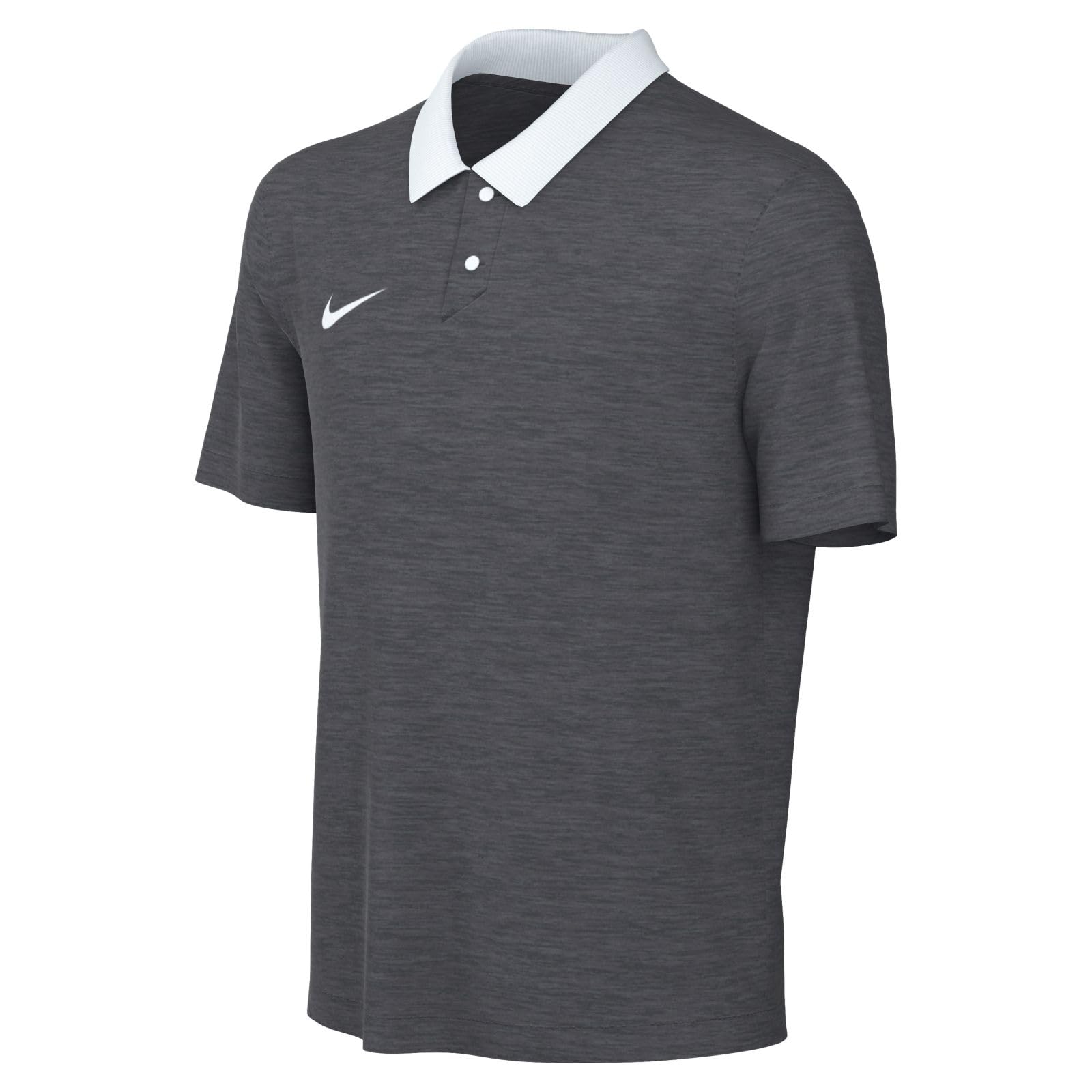 NIKE CW6935-071 Y NK DF PARK20 Polo SS Polo Shirt Unisex Charcoal Heathr/HTR/White/White Size S