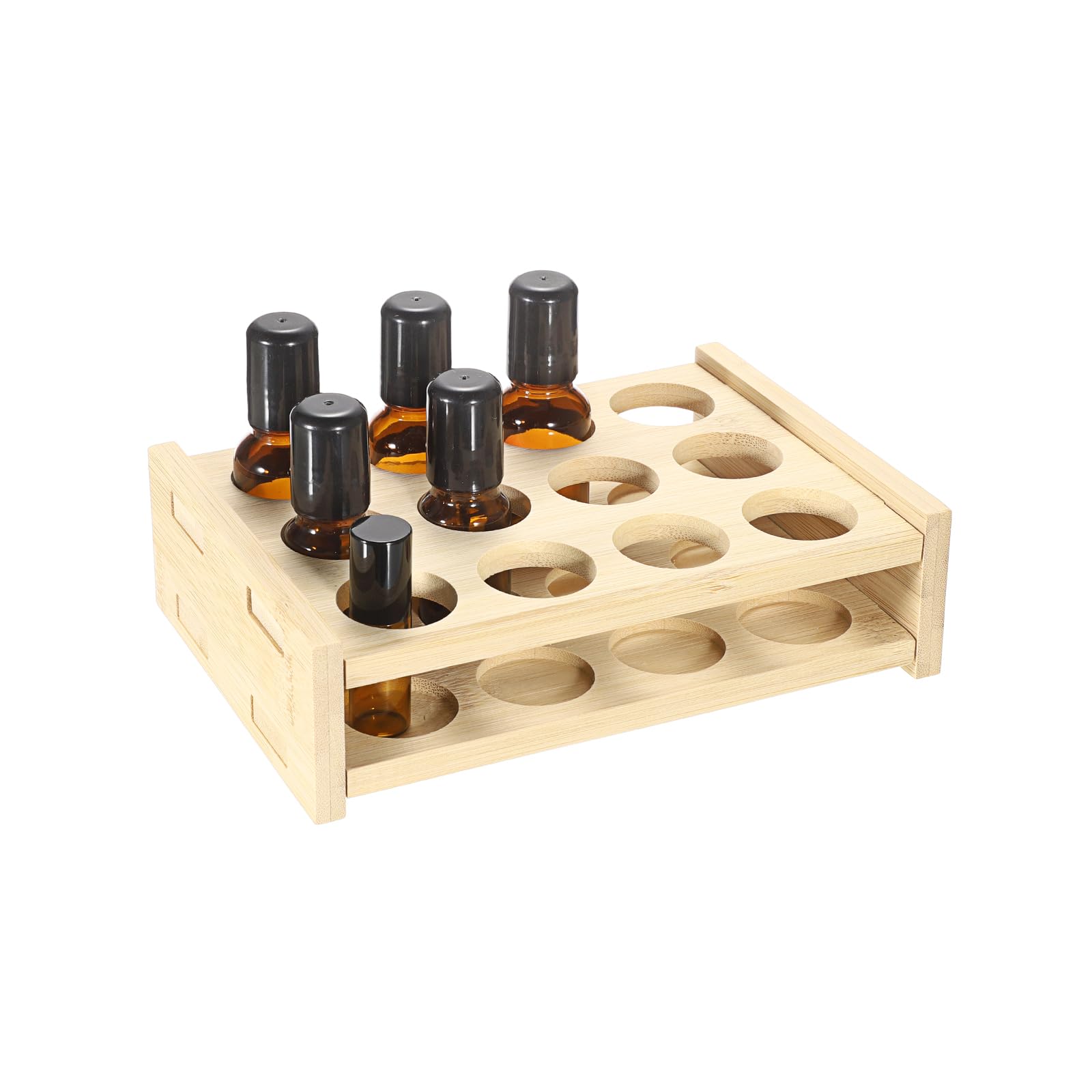 Hipiwe Essential Oils Racks Display Stand 12 Slots Essential Oil Bottle Organizer Tabletop Storage Rack for 15ml 10ml 5ml Bottles Rollerball Lipstick