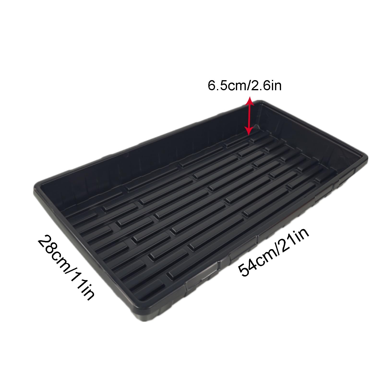 Plastikowe tace na rośliny do doniczek, wytrzymałe, do zbierania wody, idealne do ogrodnictwa wewnątrz i na zewnątrz, 54 x 28 x 6,5 cm