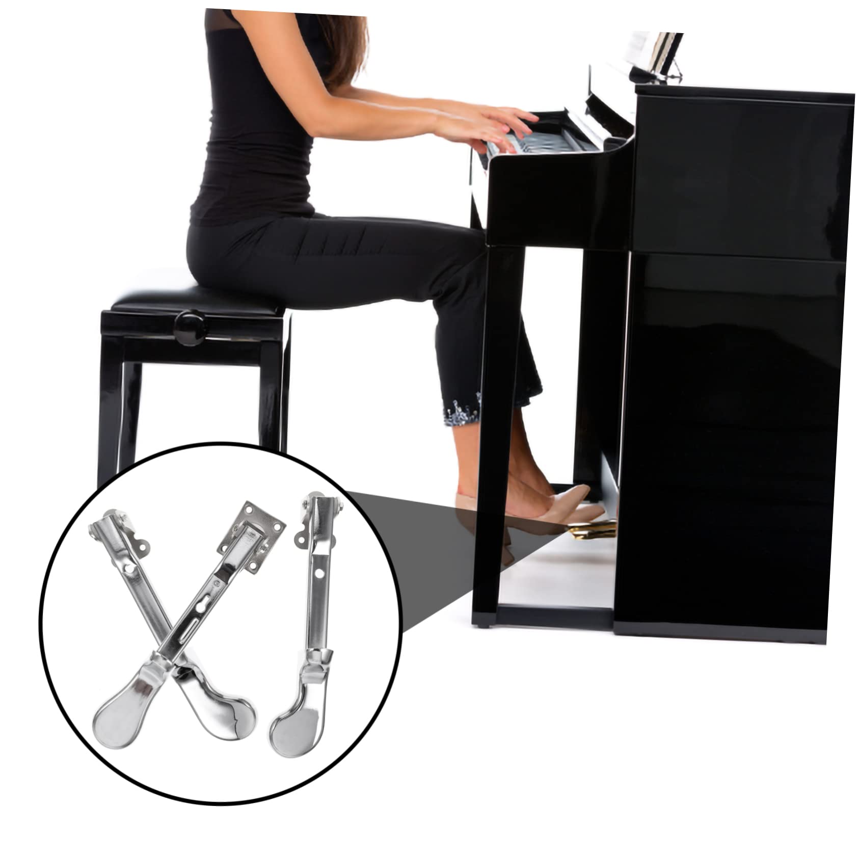 Mikinona Upright Piano Accessories 3 Pack Sustain Pedal Metal Piano Pedals for Keyboard : Musical Instruments