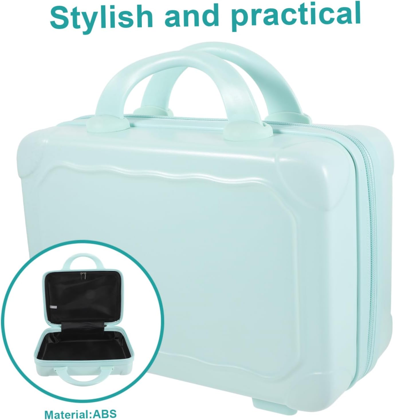 Travel Makeup Bag Mini Suitcase Purse for Women Toiletries Travel Bag Portable Makeup Case Detachable Mirror for Jewelry Stationery