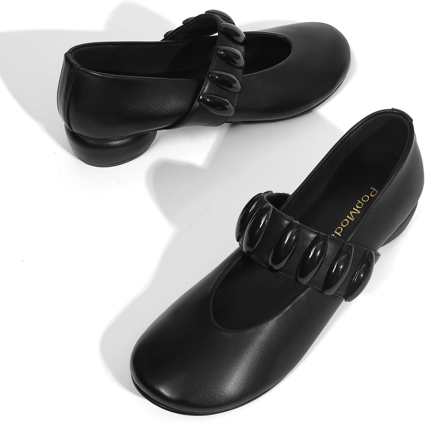 Mary Janes Dress Shoes for Women Heels Pumps Comfortable Closed Round Toe Chunky Low Heels Work Business Shoes - Image 5