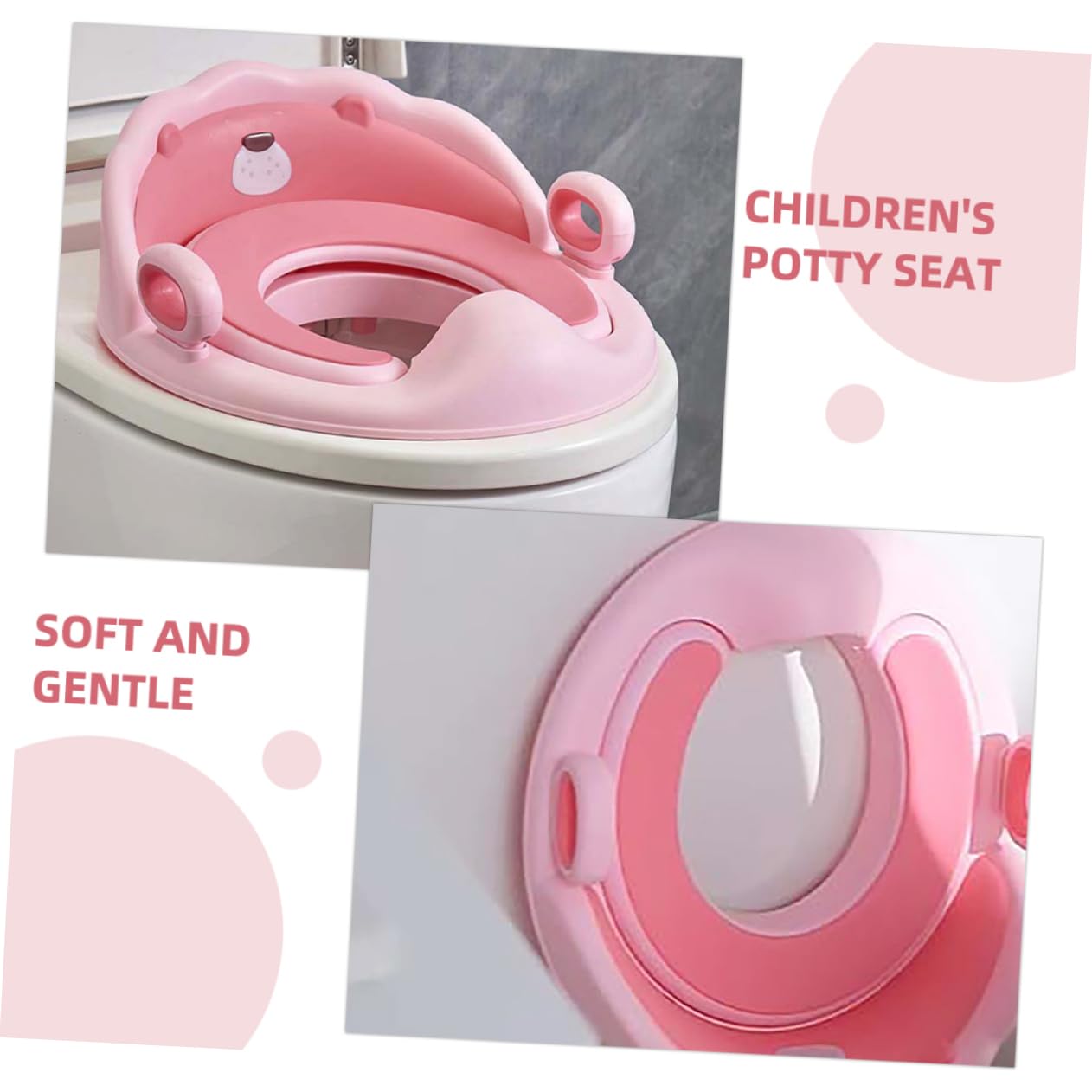 Asiento de Entrenamiento para Baño Infantil con Forma de León Rosa