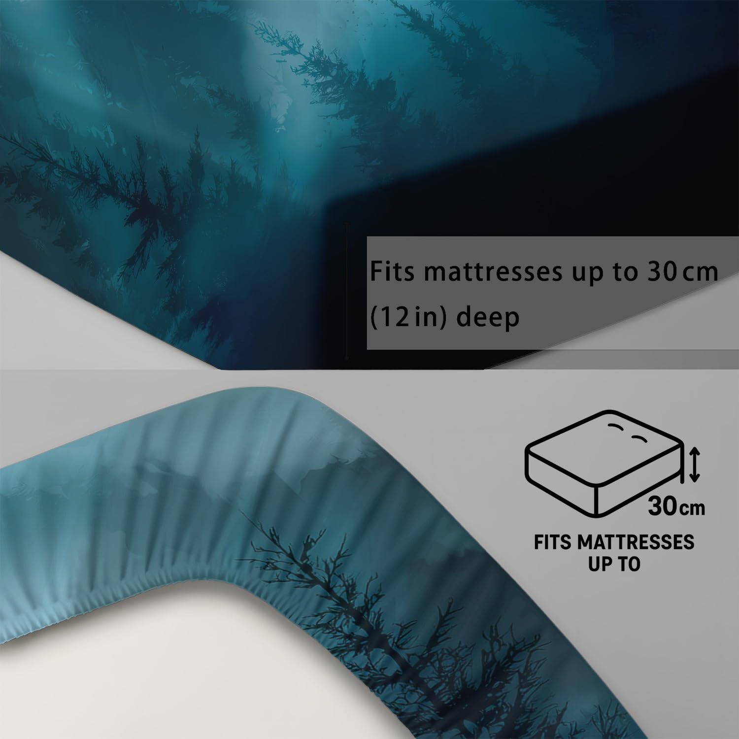 Juego de sábanas bajeras de 30 cm de profundidad, 3 piezas con 2 fundas de almohada para niños y adolescentes, microfibra suave, 135 x 190 cm