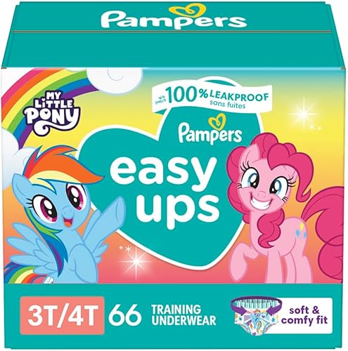 Pampers Easy Ups - Ropa interior de entrenamiento para niñas, pañales 3T-4T, talla 5, 66 unidades (el embalaje y las impresiones pueden variar)