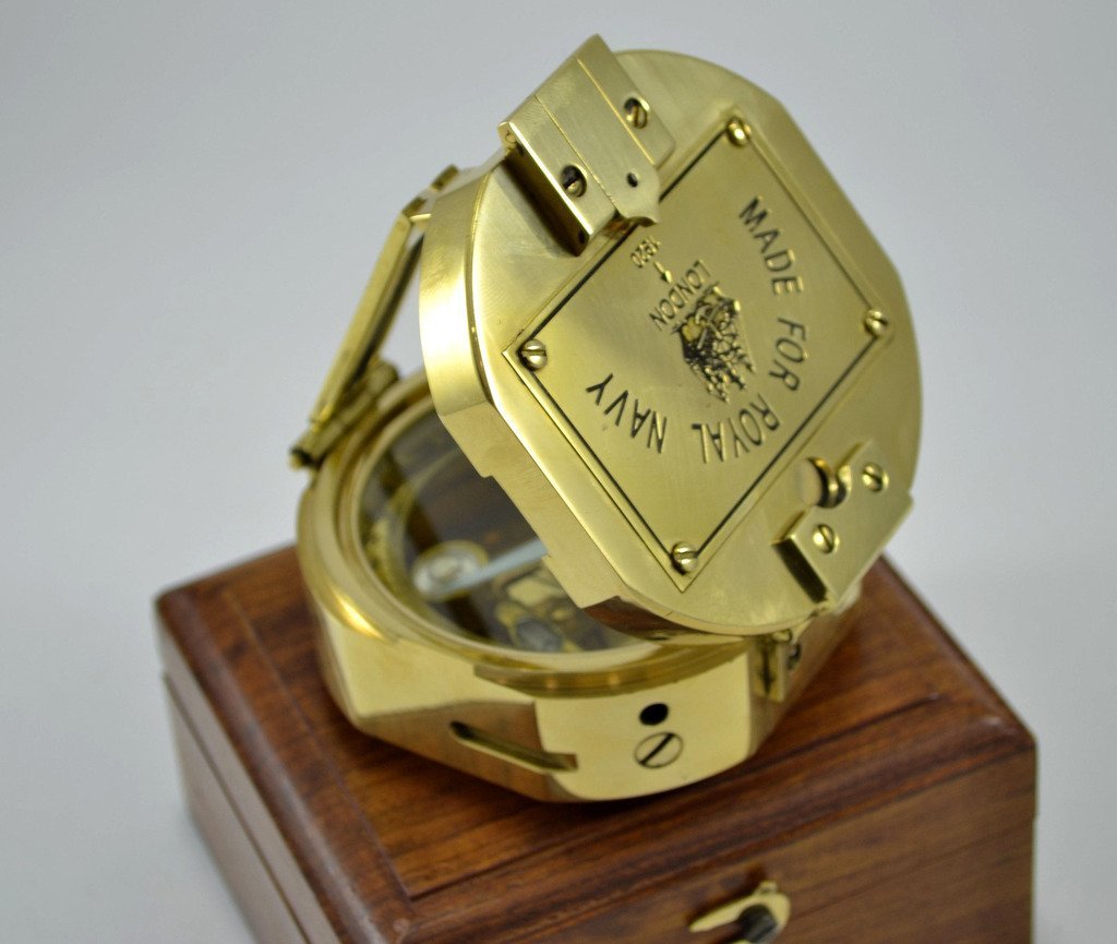 marine bussola in ottone bussola tascabile da campeggio – Antique replica Shining in ottone