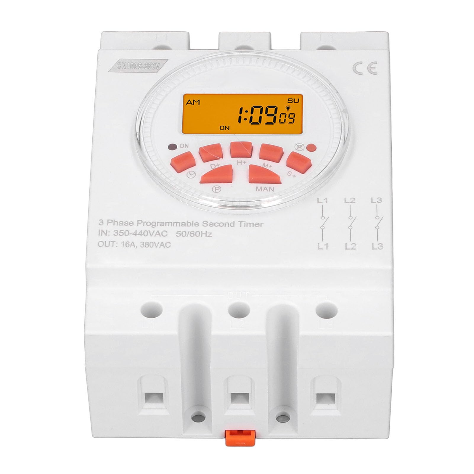 Zeitschaltuhr, 3-Phasen-Zeitschaltuhr mit Hintergrundbeleuchtung, Programmierbare Steuerung, 7 Tage 24 Stunden, für Automatisches Energiemanagement, Energieeinsparung, Ideal