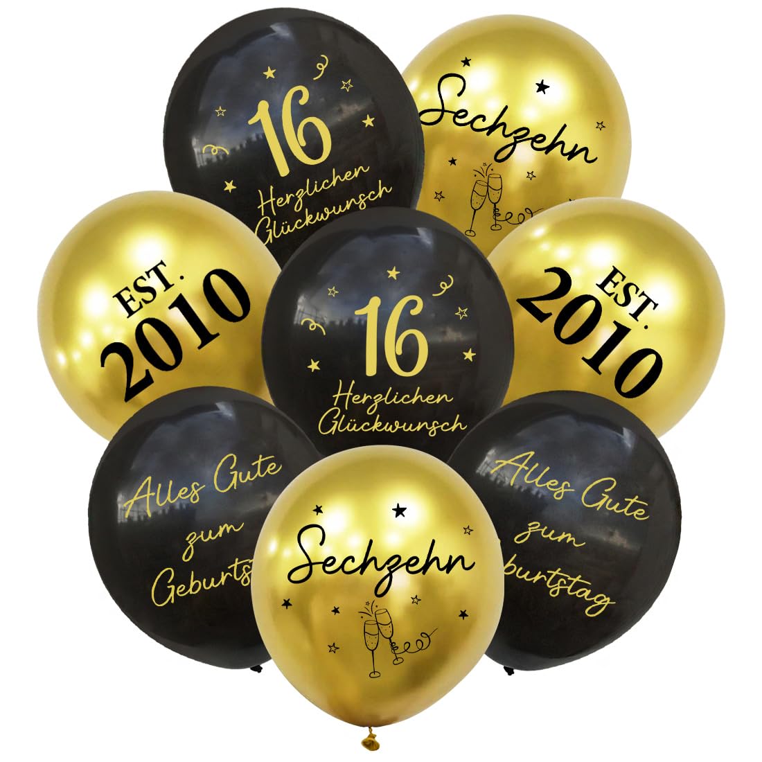 Schwarz Gold Luftballons Geburtstag Deko Jungen Mädchen